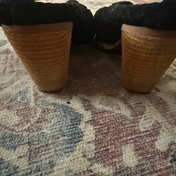 Jeffrey Campbell Leone Suede Woven Mules Black Slip On Shoes Size 10 - Picture 5 of 9